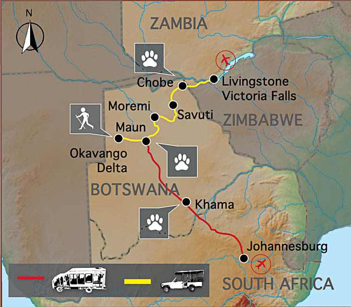 Botswana Wildside - Karte