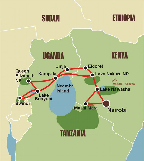 Masai Mara & Gorillas - Karte