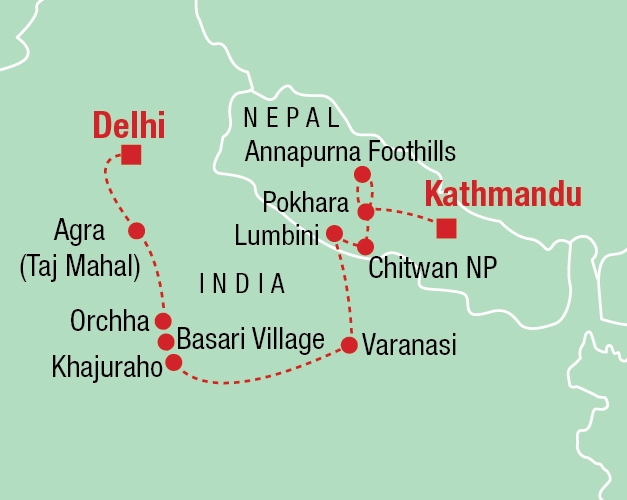 Indien & Nepal - Karte